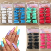 Visland 100Pcs French False Nail Tips Nail Art Accessories Colored DIY Tool Acrylic