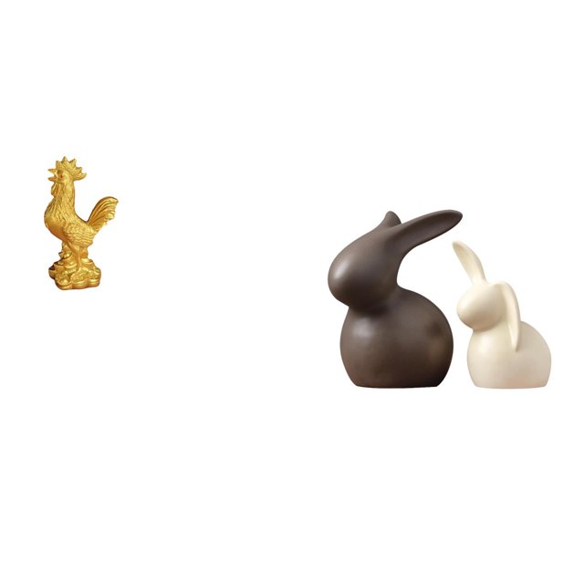 Figura de pollo de cerámica, decoración Feng Shui, estatua de conejo de , escultura para cumpleaños, Pascua, aniversarios, inauguración de ca