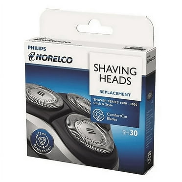 SH30 Replacement Shaving Heads Compatible with Philips Shaver Series 3000, 2000, 1000 and Click & Style,Silver-Pack of 3