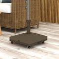 thumbnail image 2 of Outsunny Base Carrée pour Parasol, Support de Parasol Portable avec Roues, Brun, 2 of 10