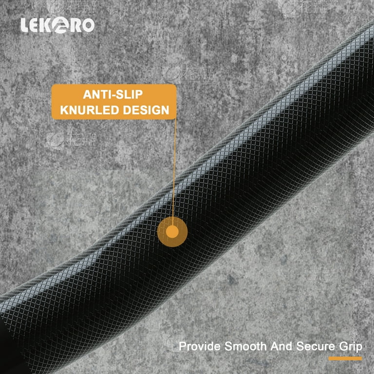 Olympic Barbell EZ Curl Bar 119 Cm - Bilanciere Cromato Per Powerlifting Con Boccole In Ottone, Capacità 199 Kg, 2 Collari A Molla Inclusi