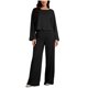 thumbnail image 1 of TaTaai Women Solid Cotton Linen Drawstring Waist Wide Straight Leg Capri Pants with Pockets Loose Casual Ladies Fitness Daily Lounge Wear Breathable No Fading Stylish Comfortable Trousers Gift, 1 of 6