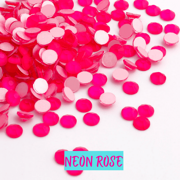 2058 14 Cut Neon Pink Glass Crystal Flat Back Non Hotfix Rhinestones SS16 1 Bulk (1440 pieces per Bulk)