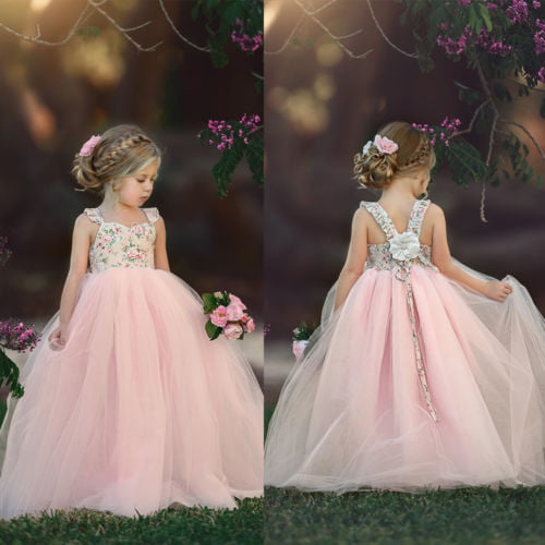 New Fancy Flower Girl Dresses kids Party Long Gown for Girls