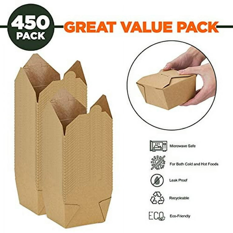 Cezoyx 50 Pack Take Out Food Containers with Window, 40 Oz Disposable Brown  Paper Food To Go Box Kraft Lunch Meal Food Boxes for Restaurant, Catering