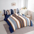 thumbnail image 3 of Homewish Beige Brown Blue 7 Pieces Bedding Comforter Set,Minimalism Geometric Lines Full Bedding Set,Modern Artistic Fitted Sheet Flat Sheet For Adults,Breathable Home Decor Reversible, 3 of 8