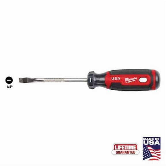 Milwaukee 1/4, 4 inch, Slotted Standard Cushion Grip Screwdriver (USA) - MT206