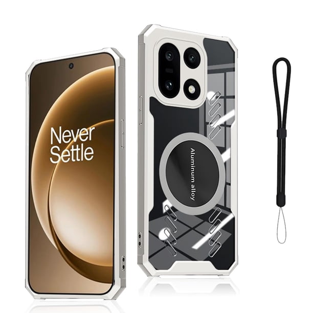 Funda para teléfono NOUKAJU para OnePlus 15, magnética, resistente a golpes, blanca