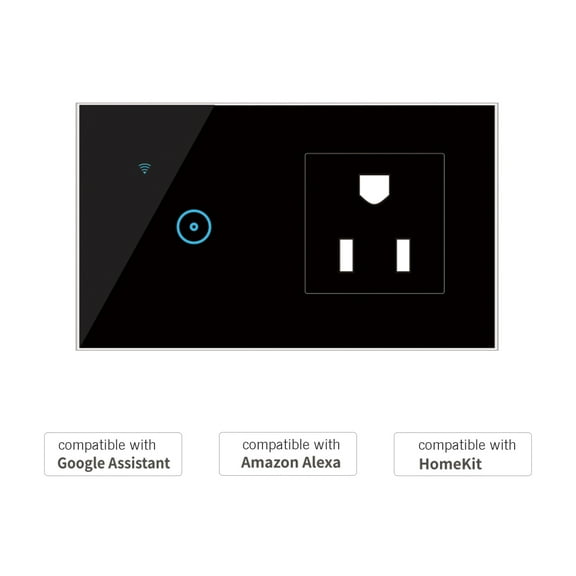 Smart Switch,Wall Outlet With Remote Voice Wi-fi Switch Outlet Switch Compatible With App Remote Voice Dsfen Mewmewcat Switch 95-250v App Iuppa Wifi