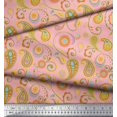 thumbnail image 2 of Soimoi Pink Cotton Duck Fabric Mandala & Paisley Print Sewing Fabric Yard 44 Inch Wide, 2 of 3