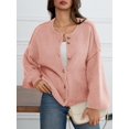 thumbnail image 3 of Womens Oversized Cardigans Button Up Long Lantern Sleeve Chunky Knit Casual Soft Fall Sweater Coats, 3 of 10