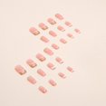 thumbnail image 4 of 24 piezas de uñas postizas cortas cuadradas blancas, uñas francesas con purpurina, 4 of 5