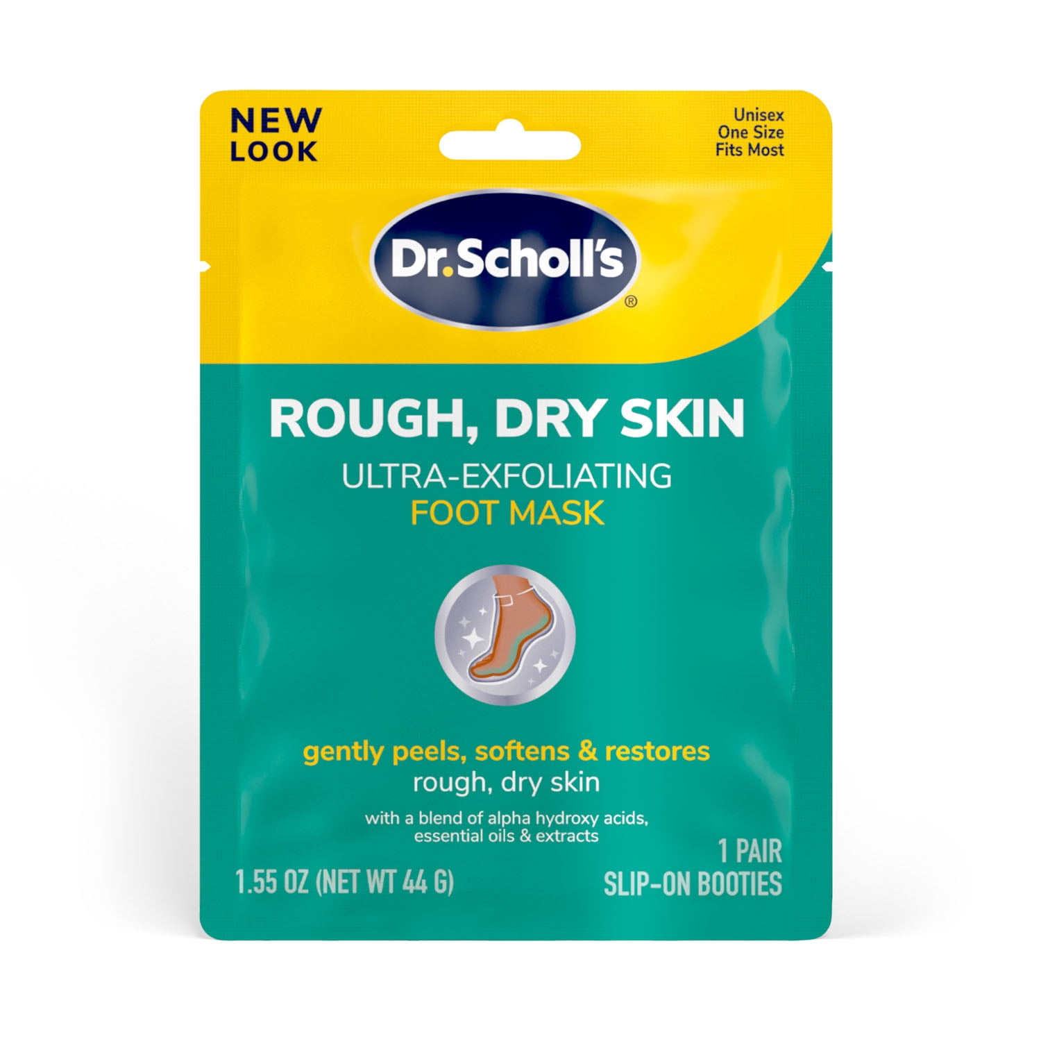 (4 pack) Dr. Scholl's Ultra-Exfoliating Foot Mask for Rough, Dry Skin with Urea - 1 Pair
