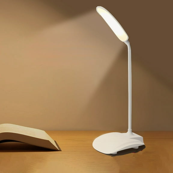 Fnyoxu Foldable USB LED Desk Lamp - 3-Color Eye Protection Light w/ Auto-Off, Stepless Dimming, Clip & Gooseneck for Study, Office, Bed
