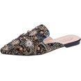 thumbnail image 1 of Mode Été et Automne Escarpins pour Femmes Talon Bas Plat Bout Pointu Perles Strass Imprimé Coloré Demi-Mules Chaussures Talons Hauts pour Femmes Filles, 1 of 4