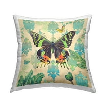 Stupell Industries Vivid Butterfly Damask Pattern Printed Throw Pillow Design by Evelia Designs
