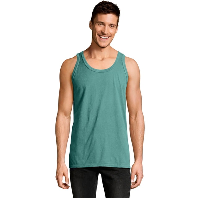 Hanes Homme ComfortWash Débardeur Sans Manches Teint en Pièce, TG, Spanish Moss