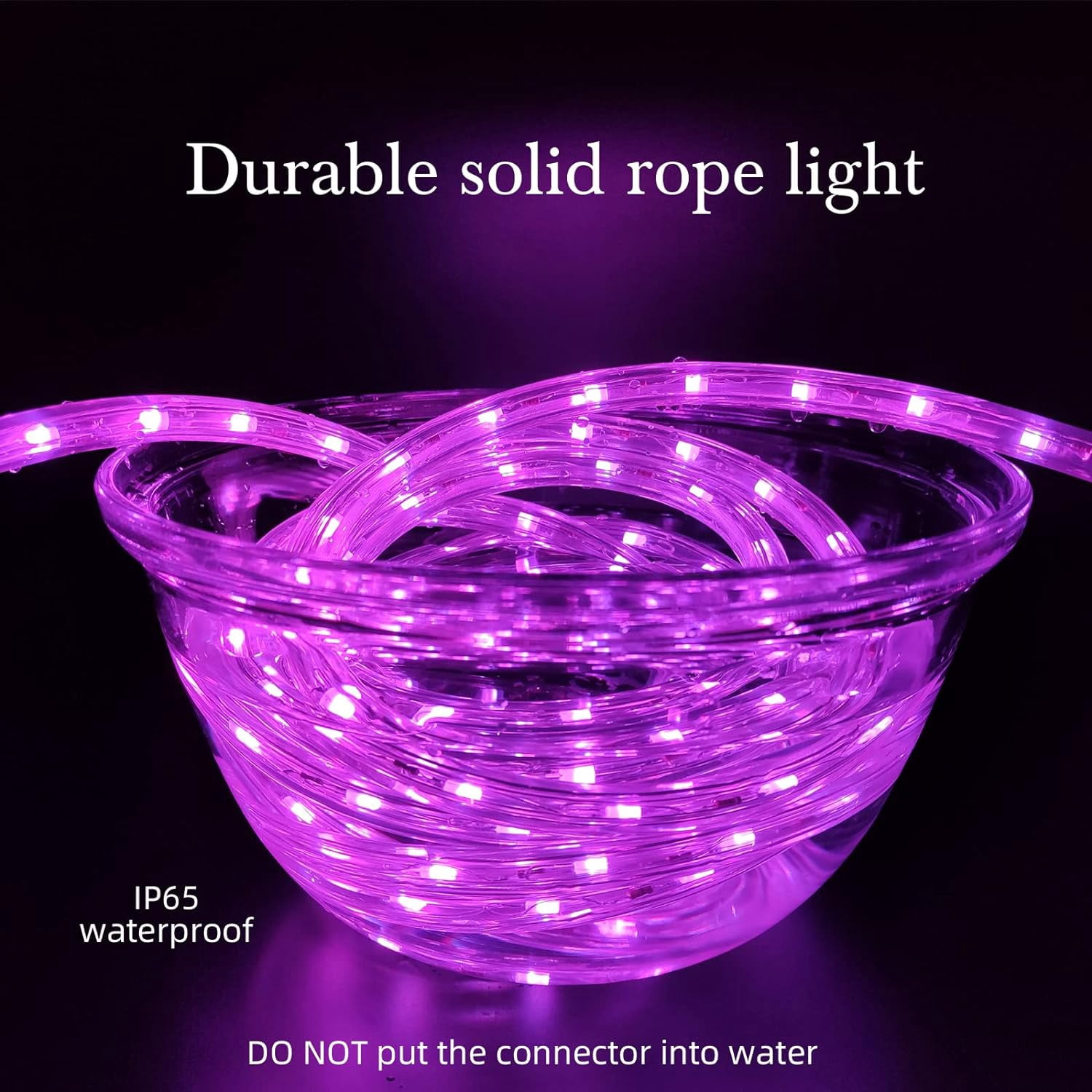 Purple Rope Light with 900 LED Cuttable and Connectable LED Strip Lights Indoor,Waterproof LED Rope Lighting for Patio, Garden, Bedroom, Party, Balcony Deck, Stairs, Christmas Decor
