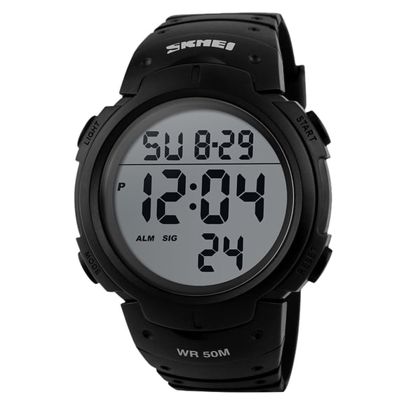 Digital Sports Watch with Multi-Function LCD, Waterproof 50M, Rugged Design, and Long-Lasting Battery for Outdoor Activities and Daily Wear