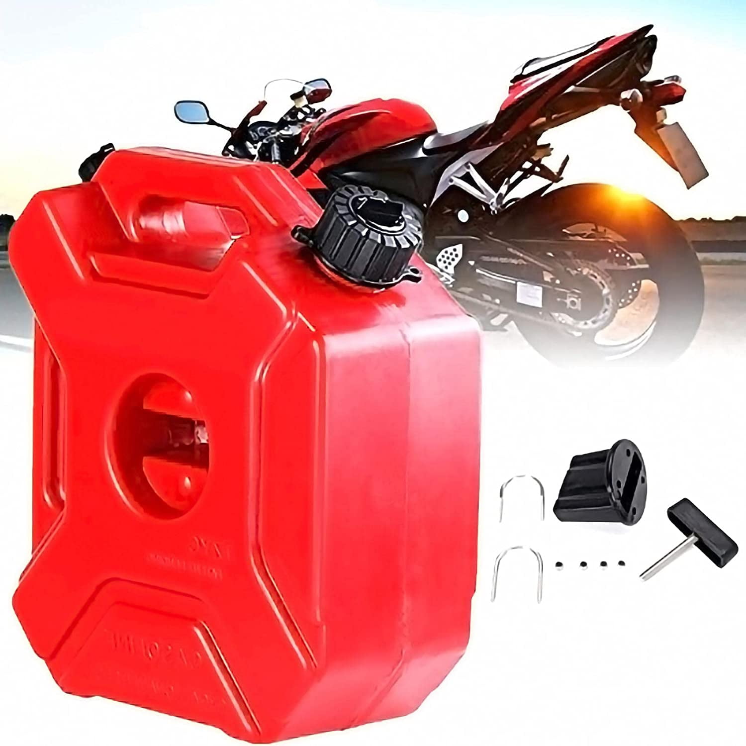 Universal 3 Litre Fuel Tank Jerry Cans Spare Plastic Petrol Tanks Atv