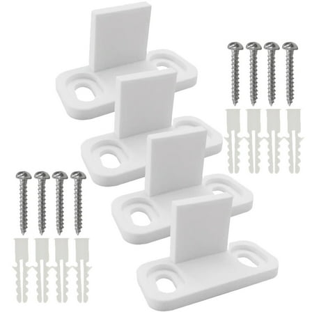 Beaupretty 4 Sets Sliding Door Floor Guides Plastic White for