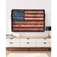 thumbnail image 5 of Vintage American Flag Outdoor TV Cover 60 to 65 Inch Weatherproof, Retro Red Blue Flag 600D Oxford TV Covers with Waterproof Zipper, Outside Flat TV Screen Protector Size 58"W x 37"H x 4.5"D, 5 of 7