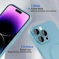 thumbnail image 3 of Magnetic case for iPhone 14 Pro Max Phone Case for Women, Matte Luxury Soft Metallic Luster Design with Camera Lens Protector, Compatible with Magsafe Case for iPhone 14 Pro Max 6.7"-Blue, 3 of 14