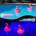 thumbnail image 2 of Flotador solar de cloro para piscina Uekars Flamingo, 18 cm, con luz, 2 of 7