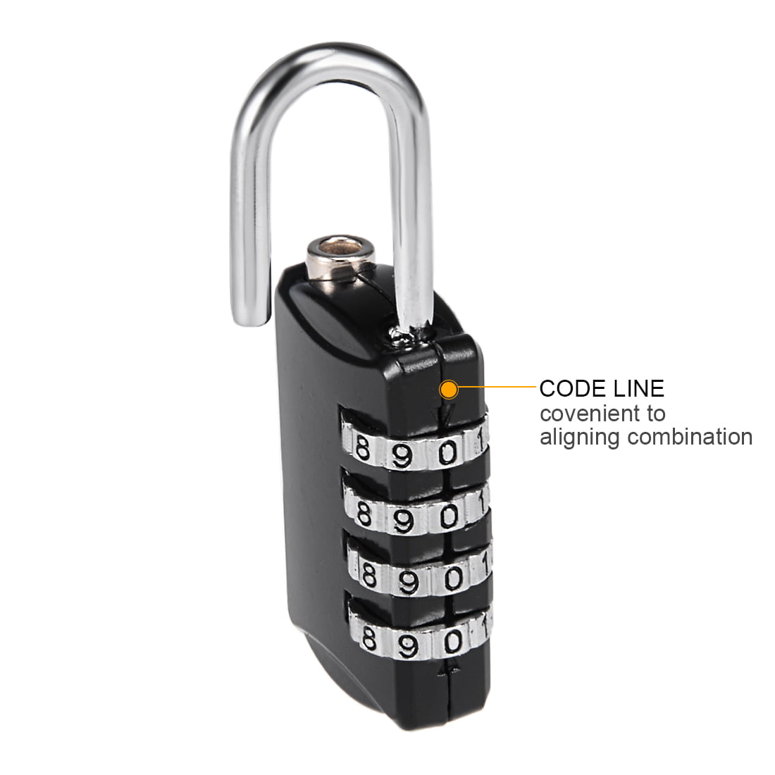 Silver S 4 Digit Wide Shackle Combination Padlock Resettable Code Lock Set 