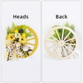 thumbnail image 5 of HJQEQVD Spring Yellow Flower Wreath with Wooden Wagon Wheel - Bow Accent Front Door Decor for Farmhouse Porch Seasonal Decoration Faux Floral Rustic Display, 5 of 9
