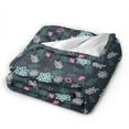 thumbnail image 6 of Flower Graffiti Pattern Throw Blanket,Super Soft Anti-Pilling Flannel Bed Blankets, 60"x50", 6 of 8