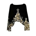 thumbnail image 4 of yardsong Imitation Ugly Xmas Trees Sweater for Women - Boat Neck Christmas Pullover Long Sleeve Graphic Holiday Tops Black,XL, 4 of 4