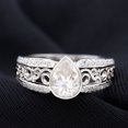 thumbnail image 2 of Womens Moissanite Solitaire Engagement Ring - 6X8 mm Pear Shape Moissanite, 10K White Gold, US 7.75, 2 of 7