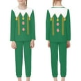 thumbnail image 2 of Renewold Breathable Green Pj Clothing Pants Bottoms Set of 2 Christmas Elf Candy Canes Relaxed Home Life Long Sleeve Tee Pajamas Toodlers Skin Friendly Tops Sleepwear Size 15-16, 2 of 5