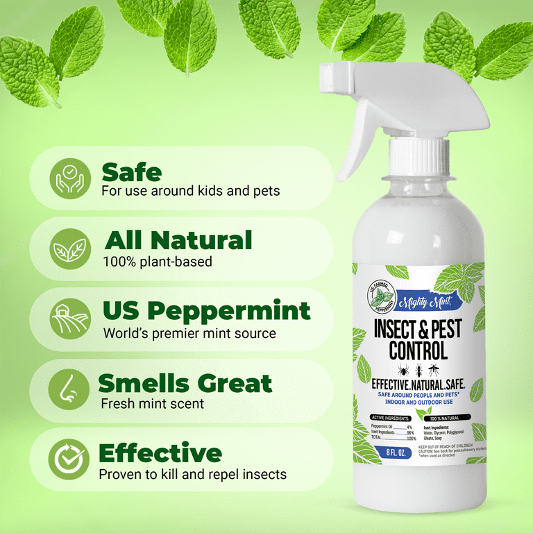 Mighty Mint 8oz Peppermint Oil Insect & Pest Control Spray - 2 Pack