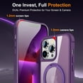 thumbnail image 7 of Case for iPhone 15 Pro Max 6.7 inch with 360°Rotatable Magnetic Ring Stand Compatible with MagSafe Lightweight and Translucent Matte Back Shockproof Protective Case Men Women Purple, 7 of 7