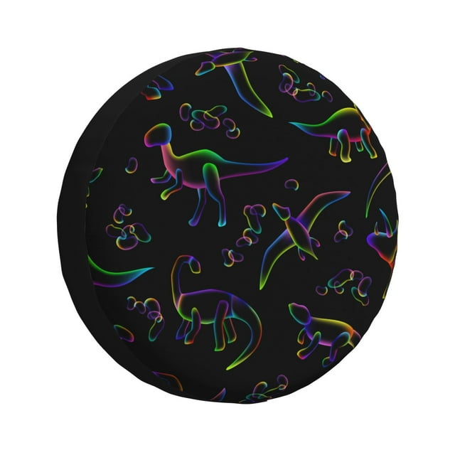 Fotbe Dinosaur Funda de Llanta de Repuesto con Estampado, Engrosada, Ajuste Universal para Jeep, Remolque, RV, SUV, Camión-14 inch
