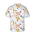 thumbnail image 4 of Xecao Geometric Spots print Hawaiian shirt - a stylish short-sleeve button-down for men, perfect for casual beach and tropical outings., 4 of 9