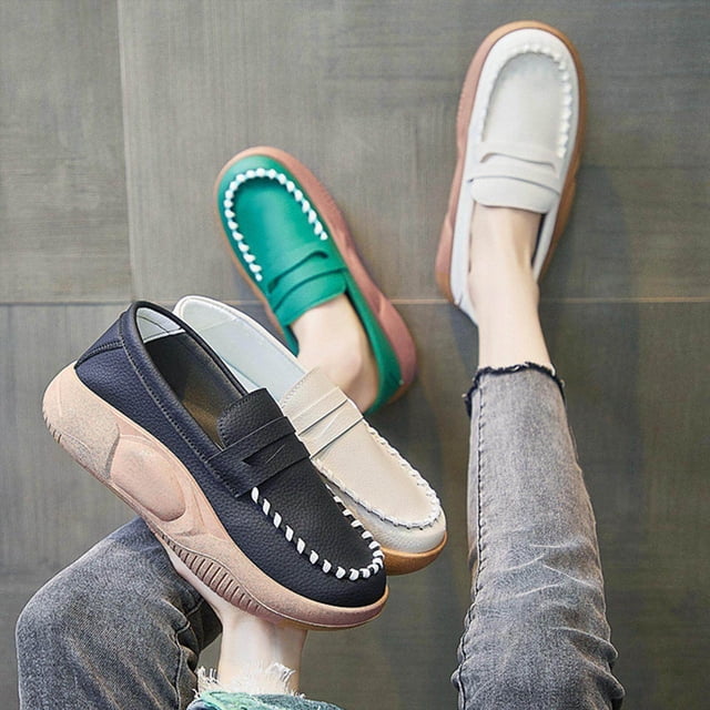 stanreset Chaussures Décontractées pour Femmes Confortables à Enfiler Plateforme Douce pour Marche Intérieure Extérieure Noir 36