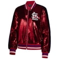 thumbnail image 2 of Women's The Wild Collective  Red St. Louis Cardinals Sequin Full-Zip Bomber Jacket, 2 of 3