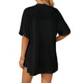 thumbnail image 4 of Daeful Womens Shirt Cardigan Solid Cover Up Spring Open Front Lightweight Black M, 4 of 5