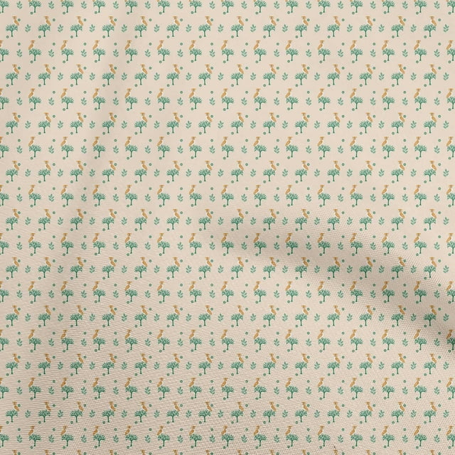 oneOone Rayon Light Beige Fabric Animal Fabric For Sewing Printed Craft Fabric By The Yard 56 Inch Wide