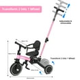 thumbnail image 3 of XJD 7-in-1 Toddler Bike with Push Handle for 1 Year to 4 Years Old Kids, Toddler Tricycle Kids Trikes Tricycle, Gift & Toys for Boy & Girl, Balance Training, Removable Pedals,Pink, 3 of 8