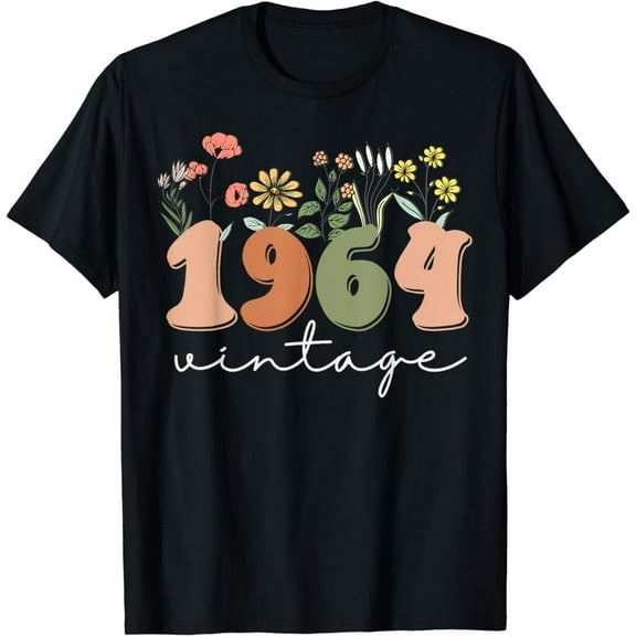 60 Years Old Vintage 1964 60th Birthday Tee Wildflower Women T-Shirt