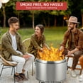 thumbnail image 2 of EastVita 20.5" Smokeless Fire Pit with Air Switch, Wood Burning Portable Stainless Steel Firepit with Stand and Ash Pan for Courtyard & Outdoor, 2 of 7