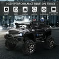 thumbnail image 3 of Aosom 2-Seater Kids Ride-On Car 12V RC 2-Seater Police Truck Electric Car For Kids with Full LED Lights, MP3, Parental Remote Control (Black), 3 of 8