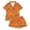 H499 Orange, variant on SJLDQY Girls Halloween Pajama Sets Skull Graphic Short Sleeve Shirts and Shorts 2 Piece Sets Casual Hallowmas Sleepwear Button Down Pjs Sets