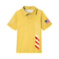 thumbnail image 6 of CCRFTGI 4th of July Polo Shirts for Child Girls 10-12 School Uniform 250 Anniversary USA Flag Shirts American Flag Stars Button Collared Polo Summer Tee Tops Yellow 7-8 Years, 6 of 7