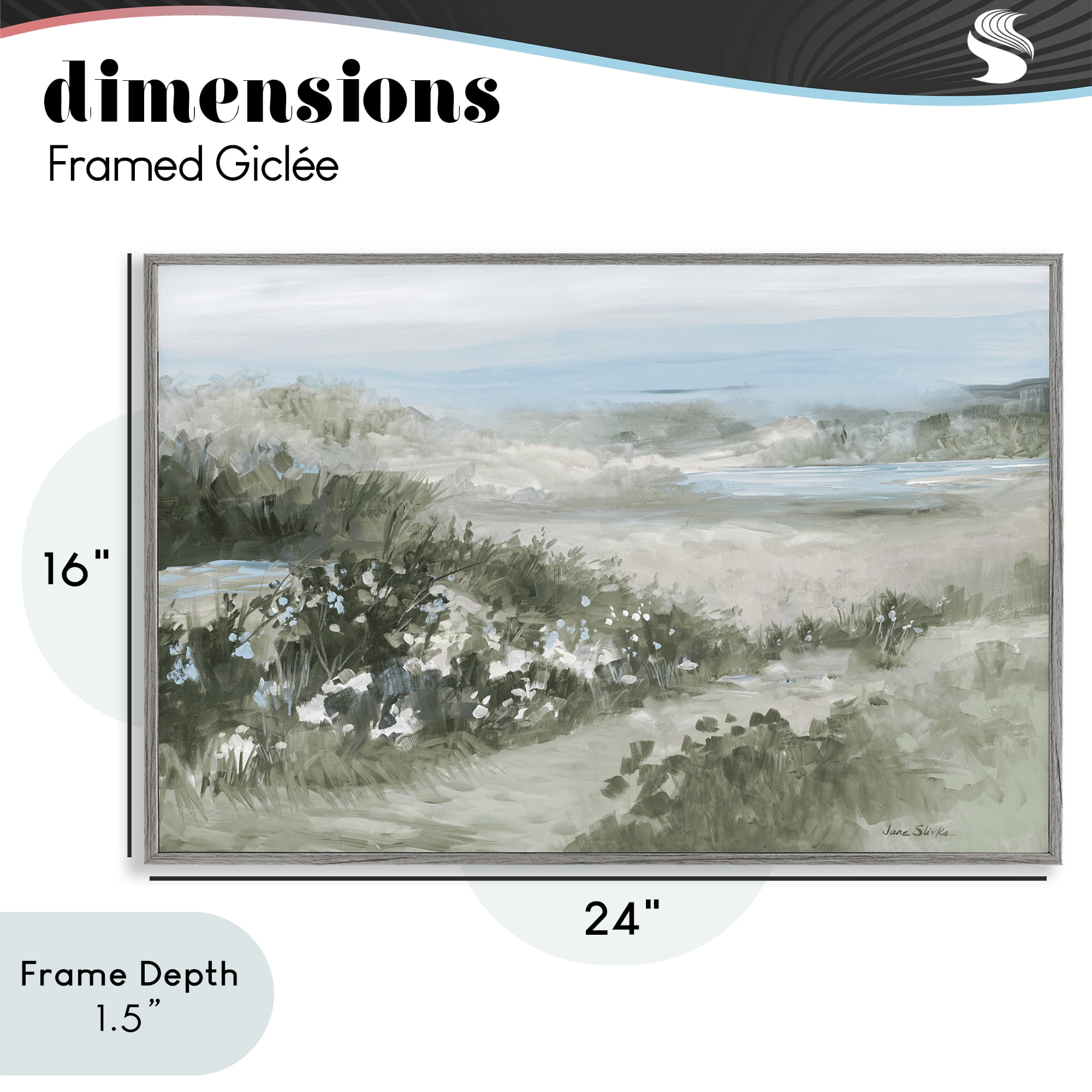 Stupell Industries Neutral Quiet Composition Landscape Gray Framed Giclee Art, design by Jane Slivka