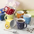 thumbnail image 2 of bestone Coffee Mugs Set of 6，16 oz Large Coffee Mugs Set of 4, Ceramic Mugs with Handles,Coffee,Salad,Noodles etc Coffee Mugs, Microwave & Dishwasher safe，Multi-color, 2 of 7